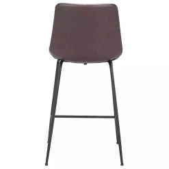 Brown Faux Leather Highback Counter Stool