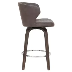 Brown Faux Leather Mynette Swivel Stool, 40 in.