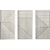 Brown Geometric Wood Panel Wall Plaques, Set of 3