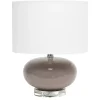 Brown Glass Short Oval Table Lamp