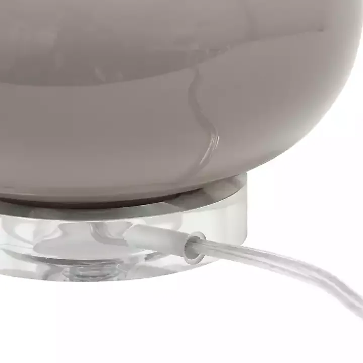 Brown Glass Short Oval Table Lamp