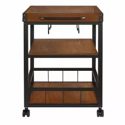 Brown Norcross Industrial Rolling Bar Cart