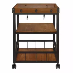 Brown Norcross Industrial Rolling Bar Cart