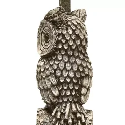 Brown Owl and White Shade Table Lamp