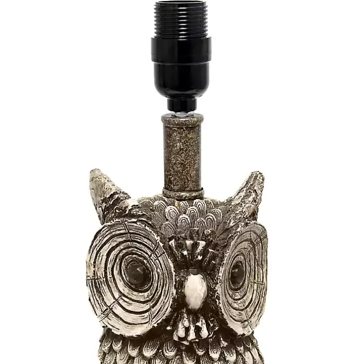 Brown Owl and White Shade Table Lamp