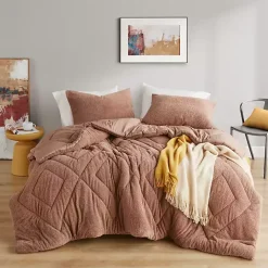 Brown Quilted Teddy 3-pc. Full/Queen Comforter Set