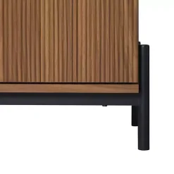 Brown Reeded 3-Drawer Dresser