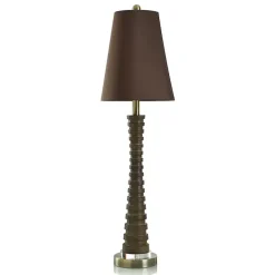 Brown Slim Fluted Buffet Lamp