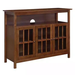Brown Tiered Deluxe Cali Media Cabinet