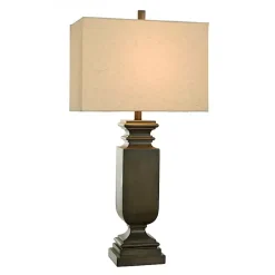 Brown Traditional Rectangular Table Lamp