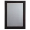 Brown Wood Framed Beveled Edge Wall Mirror
