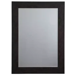 Brown Wood Framed Beveled Edge Wall Mirror