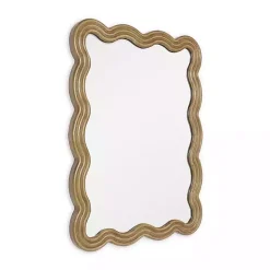 Brown Wood Wavy Adria Wall Mirror