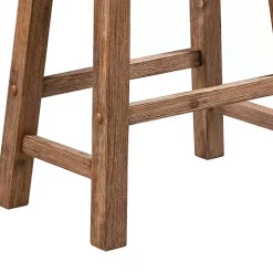 Brown Wooden Saddle Seat Counter Stool