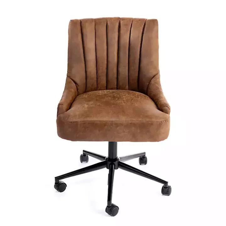Brown Wyatt Faux Leather Swivel Office Chair