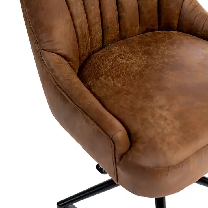 Brown Wyatt Faux Leather Swivel Office Chair