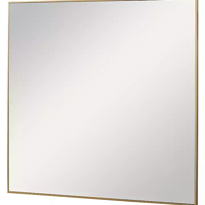 Brushed Gold Metal Square Framed Mirror