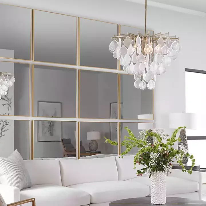 Brushed Gold Metal Square Framed Mirror