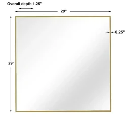 Brushed Gold Metal Square Framed Mirror