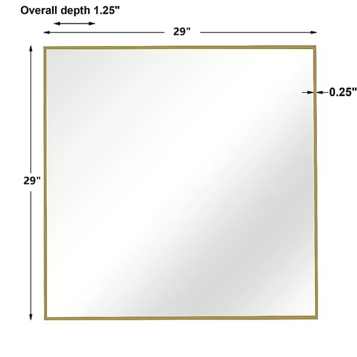 Brushed Gold Metal Square Framed Mirror