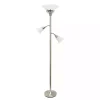 Brushed Nickel 3-Scallop Glass Floor Lamp