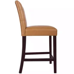 Camel Faux Leather Jeremy Counter Stools, Set of 2
