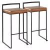 Camel Faux Leather Stackable Bar Stools, Set of 2