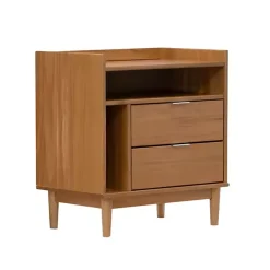 Caramel Pine 2-Drawer Nightstand