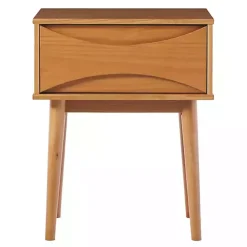 Caramel Wood Mid-Century Modern Nightstand