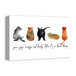 Cat Lady Canvas Art Print, 18x12 in.