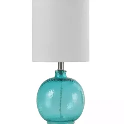Cerulean Tinted Glass Jug Table Lamp