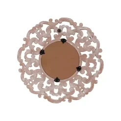 Champagne Abstract Wood Mirror