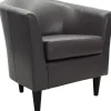 Charcoal Faux Leather Winslow Accent Chair