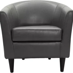Charcoal Faux Leather Winslow Accent Chair