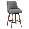 Charcoal Mid-Century Modern Swivel Counter Stool