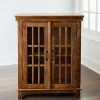Charlie Natural Mango Wood Windowpane Cabinet