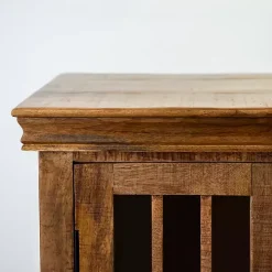 Charlie Natural Mango Wood Windowpane Cabinet