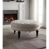 Charlotte Tufted Round Natural Ottoman