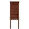 Cherry 5-Drawer Ollie Petite Jewelry Armoire