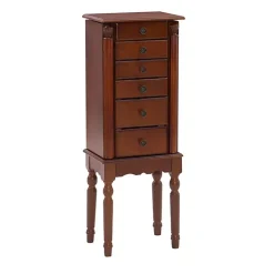 Cherry 5-Drawer Ollie Petite Jewelry Armoire