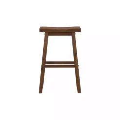 Chestnut Wire Brush Saddle Bar Stools, Set of 2