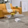 Clear Acrylic Curved Edge Coffee Table