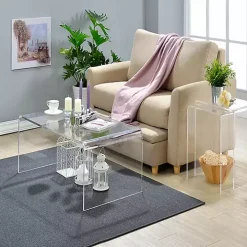 Clear Acrylic Curved Edge Coffee Table