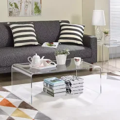 Clear Acrylic Curved Edge Coffee Table