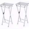 Clear Acrylic Folding TV Tray Tables, Set of 2