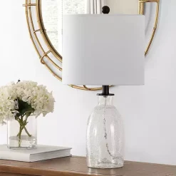 Clear Crackle Glass Table Lamp