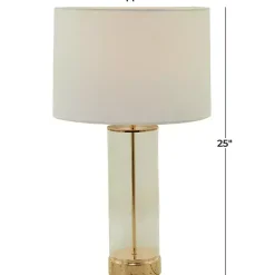 Clear Glass and Gold Stem Table Lamp