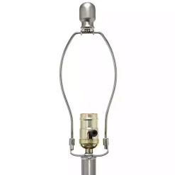 Clear Glass and Nickel Cylindrical Table Lamp