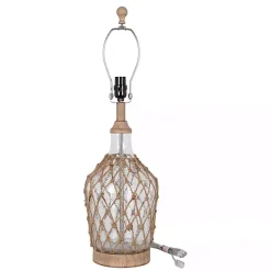 Clear Glass Coastal Netting Table Lamps, Set of 2