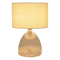 Clear Glass Tapered Table Lamps, Set of 2
